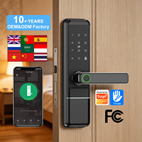 Kunci Pintar Anti Maling Cerradura Inteligente Tuya Wifi TTlock Rfid Sidik Jari Digital untuk Pintu Kayu
