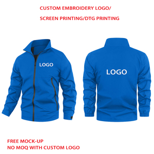 All'ingrosso cappotto con colletto rialzato da donna giacca da lavoro impermeabile antivento giacca da lavoro con logo personalizzato con cerniera giacca da uomo - Product Image 2