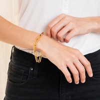 Bracelet chaîne cubaine en acier inoxydable or 18 carats corde torsadée électroplaquée sous vide et montre bracelet chaîne serpent pour femme