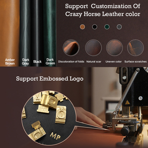 Custodia per sigari in pelle Vintage da viaggio portatile a 6 Slot con supporto in rilievo con Logo personalizzabile in vera pelle - Product Image 6