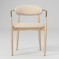 Chaises de salle à manger modernes rembourrées en acier tubulaire et bois massif, courbes en forme de croissant, pour projets de rénovation