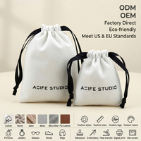 Sac à cordon en velours imprimé avec logo personnalisé, pochette anti-poussière en daim pour emballage cadeau, montres, vêtements, bougies, pierres précieuses