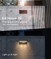 Lampes solaires led modernes en aluminium moulé sous pression ip54 en forme de L pour jardin extérieur lampes murales avec capteur de mouvement