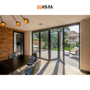 Folding Glass Wall Design Residential Patio Bifold <strong>Doors</strong> Custom Wholesale Glass Bifold Aluminium <strong>Doors</strong> Accordion <strong>Doors</strong> - Product Image 2