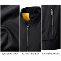 Blouson Aviateur Homme Personnalisé en Tissu Performance, Col Montant, Fermeture à Boutons Pression, Poches Zippées, Ourlet Côtelé, Style Urbain Décontracté, Vêtement OEM ODM