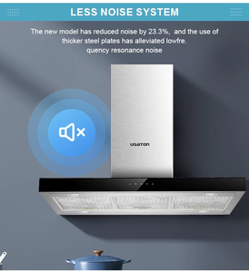 <span class=keywords><strong>Cappa</strong></span> aspirante da soffitto per mercato UE/USA, design unico, forte pressione del vento, in vetro temperato, con condotto, per cucina - Product Image 3