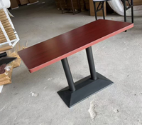 Tables de salle à manger de restaurant en bois massif stratifié MDF carrées sur mesure