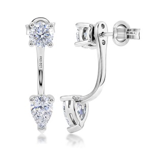 Pendientes de Aro con Diamantes CVD VS1 VS2 en Corte Pera Personalizados, Joyería de Oro Real de 10k 14k, Pendientes con Diamantes de Laboratorio - Product Image 2