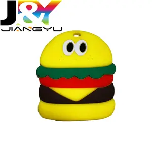 Personalizado hamburger bebê mordedor fornecedor silicone mastigar brinquedos fabricante em dongguan shenzhen