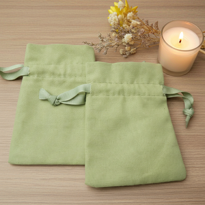 Petit sac en coton réutilisable, écologique et recyclable avec cordon de serrage pour bijoux, boucles d'oreilles, pochette cadeau - Product Image 2