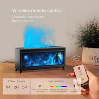 Humidificateur électrique à ultrasons effet cheminée, diffuseur d'aromathérapie à brume froide, télécommande, lumière changeante de couleur, faible bruit, pour la maison