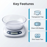 Balance alimentaire professionnelle de 5 kg avec mesure de liquides en g/lb/oz/ml/fi oz, unités de mesure précises en g/lb/oz, balance de cuisine numérique pour la maison