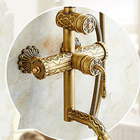 Ensemble de robinet de douche thermostatique combiné chromé mural en laiton vintage, jet de pluie, pause douce, fonction céramique dissimulée