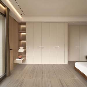 Armario de Madera Maciza de Lujo Ligero, Personalizado, Independiente, Ecológico, Duradero, con Iluminación LED para Dormitorio, Entrada y Zapatero - Product Image 2