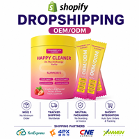 Dropshipping OEM ODM Happy Cleaner Yerba Energy Suplemento en Polvo en Sobres Sabor Fresa Açaí para Apoyo Digestivo, 30 Sobres