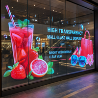 Écran LED transparent personnalisé en verre pour mur de verre de centre commercial