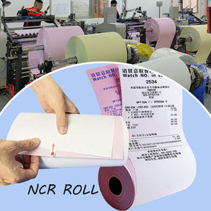 Rollo Jumbo de Papel Autocopiativo NCR de 2 y 3 Capas, 210 mm, 216 mm, 257 mm, 127 mm, 83 mm, Color Rosa, Azul y Amarillo, <span class=keywords><strong>para</strong></span> Facturas, Recibos, Boletos de Aeropuerto y Fax - Product Image 1