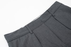 <span class=keywords><strong>Pantalon</strong></span> large plissé gris en mélange de laine pour <span class=keywords><strong>femme</strong></span> OEM/ODM - Product Image 3