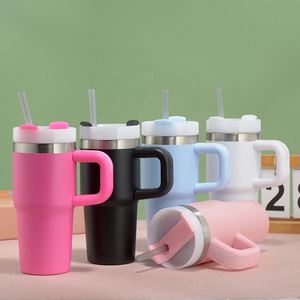 <b>Kids</b> Stainless Steel 14oz Travel Tumbler with Straw Handle Vacuum Insulated Drink Cup - Product Image 5