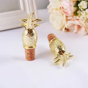 ใหม่สับปะรดสร้างสรรค์ตกแต่งขวดไวน์ Gold Alloy Wine Stoppers Cork