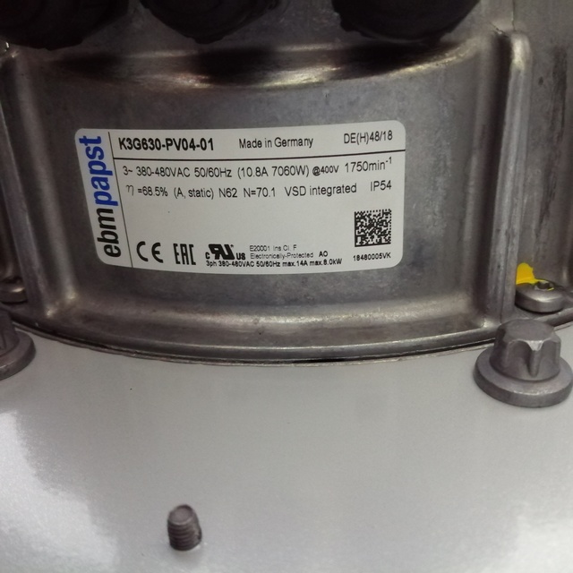 ebm papst K3G630-PV04-01 Centrifugal Fan with Plastic Blades R3G1K3G630-PV04-01 EBM EC FAN