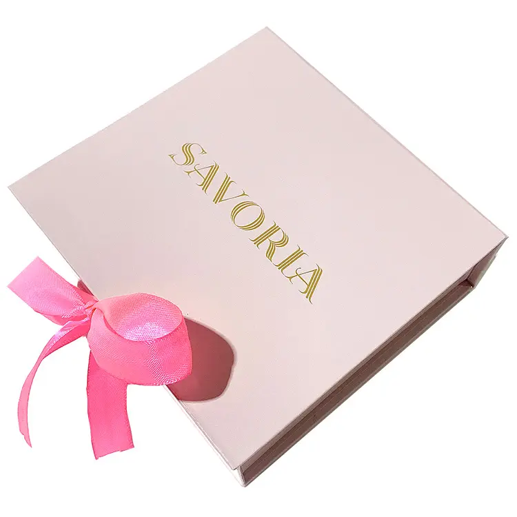 Custom pink magnet folding paper packaging gift box with magnetic closure for wig