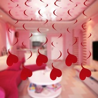 Décorations de plafond en forme de cœur en feuille d'aluminium pour mariage, Saint-Valentin, fête des mères, durables et réutilisables