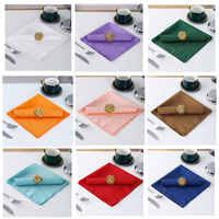 Serviettes de Table Couleur Unie Collection Hôtel, Nappes et Serviettes en Tissu Imprimées à la Main, Multicolores, Style Moderne pour Dîner