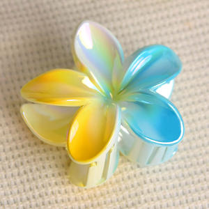 BPhne جديد رائج البيع إكسسوارات شعر للنساء والفتيات Plumeria ABS هاواي حساسة التدرج لون زهرة مقاطع - Product Image 5
