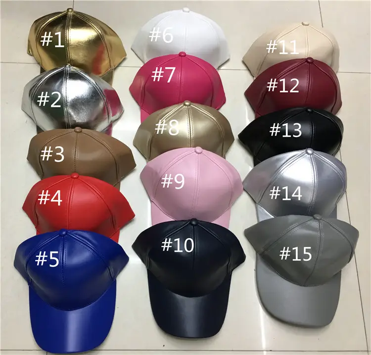 Wholesaleカスタムロゴ品質pu 6パネルブランク革帽子キャップ