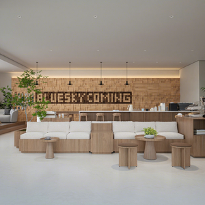 การออกแบบตกแต่งภายใน<span class=keywords><strong>ร้าน</strong></span>กาแฟสไตล์โมเดิร์นมินิมอล โชว์รูม เคาน์เตอร์บาร์ไม้ เฟอร์นิเจอร์สั่งทำพิเศษ บริการตกแต่ง<span class=keywords><strong>ร้าน</strong></span>กาแฟเชิงพาณิชย์ - Product Image 2