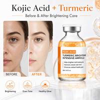 Sérum Ampoule en Gros à l'Acide Kojique et au Curcuma avec Niacinamide pour Éclaircir, Blanchir, Unifier le Teint et Soin de la Peau Éclatante OEM