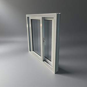 Bán Hàng Nóng Tùy Chỉnh Bão Tác động Tempered Glass Đôi Tráng Men Trượt Cửa Sổ Hiện Đại PVC Nhỏ Trượt Ngang Mở - Product Image 2