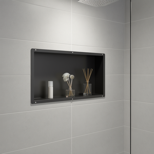 Niche de douche en acier inoxydable sans cadre 13 x 25 x 4 pouces, étagère de salle de bain encastrée, montage en coin, design minimaliste - Product Image 2