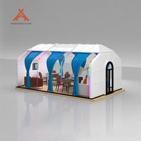 Kawagebo Kamp (KK) 6.2m X 3.9m X 3m Style Cabine 24.18 ㎡   Maison préfabriquée géodésique d'extérieur en polystyrène PC, type Star Room carré