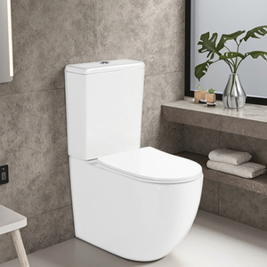 WC en céramique à deux pièces de style européen, à chasse d'eau double, à poser au sol, pour hôtels - Disponible en siphon en P et en S - Product Image 3