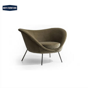MOYI Mobilier de maison moderne de luxe au design scandinave Canapé en velours occasionnel Chaises de loisirs bleues à prix bon marché - Product Image 1