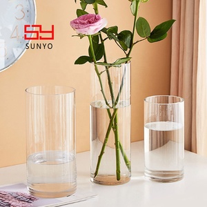 Lọ hoa thủy tinh chất lượng cao, kiểu dáng đơn giản, nhiều kích cỡ, bán buôn giá gốc, dùng làm vật trang trí trung tâm đám cưới - Product Image 4