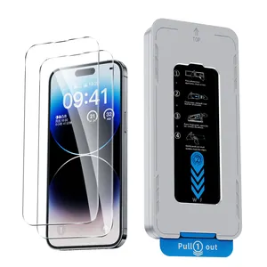 Voor Iphone 15 16 Eenvoudig Te Installeren Screenprotector Iphone 13 14 Pro Max Schermbeschermer Met Schermbeschermer Installatieframe