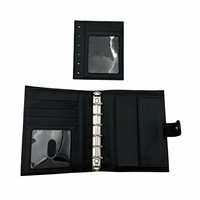 Vente en gros Planificateur d'affaires personnel personnalisé rose 6 anneaux en cuir véritable budget classeur portefeuille journal carnet avec logo