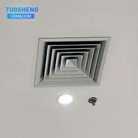 Diffuseur d'air de plafond en alliage d'aluminium pour CVC, design moderne, grille carrée détachable pour systèmes de climatisation