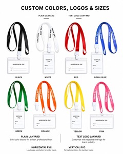 สายคล้องคอสำหรับงานนิทรรศการ พร้อมช่องใส่บัตรแบบใส  ชุดสายคล้องคอพร้อมที่ใส่บัตร PVC - Product Image 1