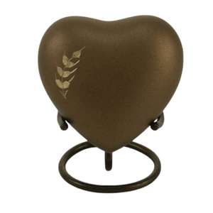 Urna Funeraria de Latón en Forma de Corazón Pequeño, Color Rosa Bebé, Diseño Grabado, Moderna, para Adultos, para Cenizas Funerarias - Product Image 6