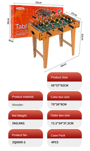 Mesa de Futbolín Clásica de Madera MDF de 69 cm para Interiores, Juguete Deportivo Familiar Educativo de Doble Competición - Product Image 3