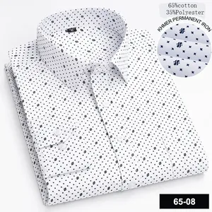 Cotton Casual Long-sleeve <strong>Shirts</strong> for <strong>Men</strong> Vintage Designer Print Yarn Dyed Breathable Spring Single <strong>Pocket</strong> - Product Image 2