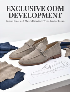Mocassins en daim de luxe style belge pour hommes, avec bride à boucle tressée à la main, chaussures de ville décontractées et élégantes pour mariage, personnalisables - Product Image 3