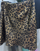 Jupe longue en satin imprimé léopard taille haute élastique en soie lisse, tailles S-XL