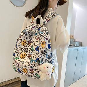 Cute Graffiti Style <b>Backpack</b> For Women 15 Inches <b>Large</b> <b>Capacity</b> School Education <b>Backpack</b> With Printing Pattern Animal Design - Product Image 1