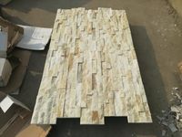 Pierre blanche de culture de revêtements de mur de panneau de pierre de quartzite de Yellowwish décoratif