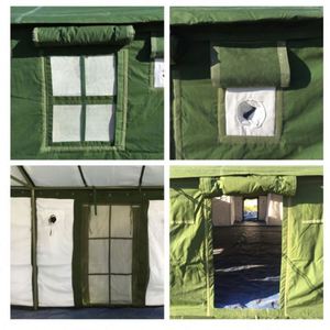 Carpa de Invierno Personalizada para África, Carpa Grande para 10 Personas, Doble Capa, Impermeable, de Lona Verde Militar, para Acampar al Aire Libre - Product Image 5